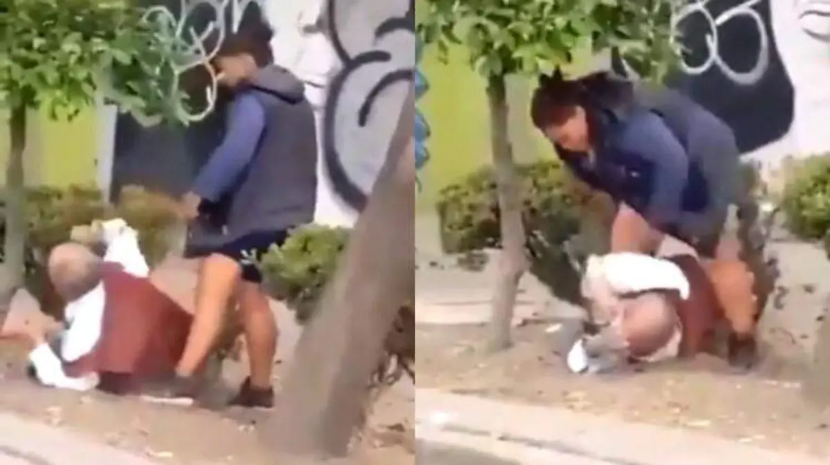 mujer golpea abuelito CAPTURA (1)